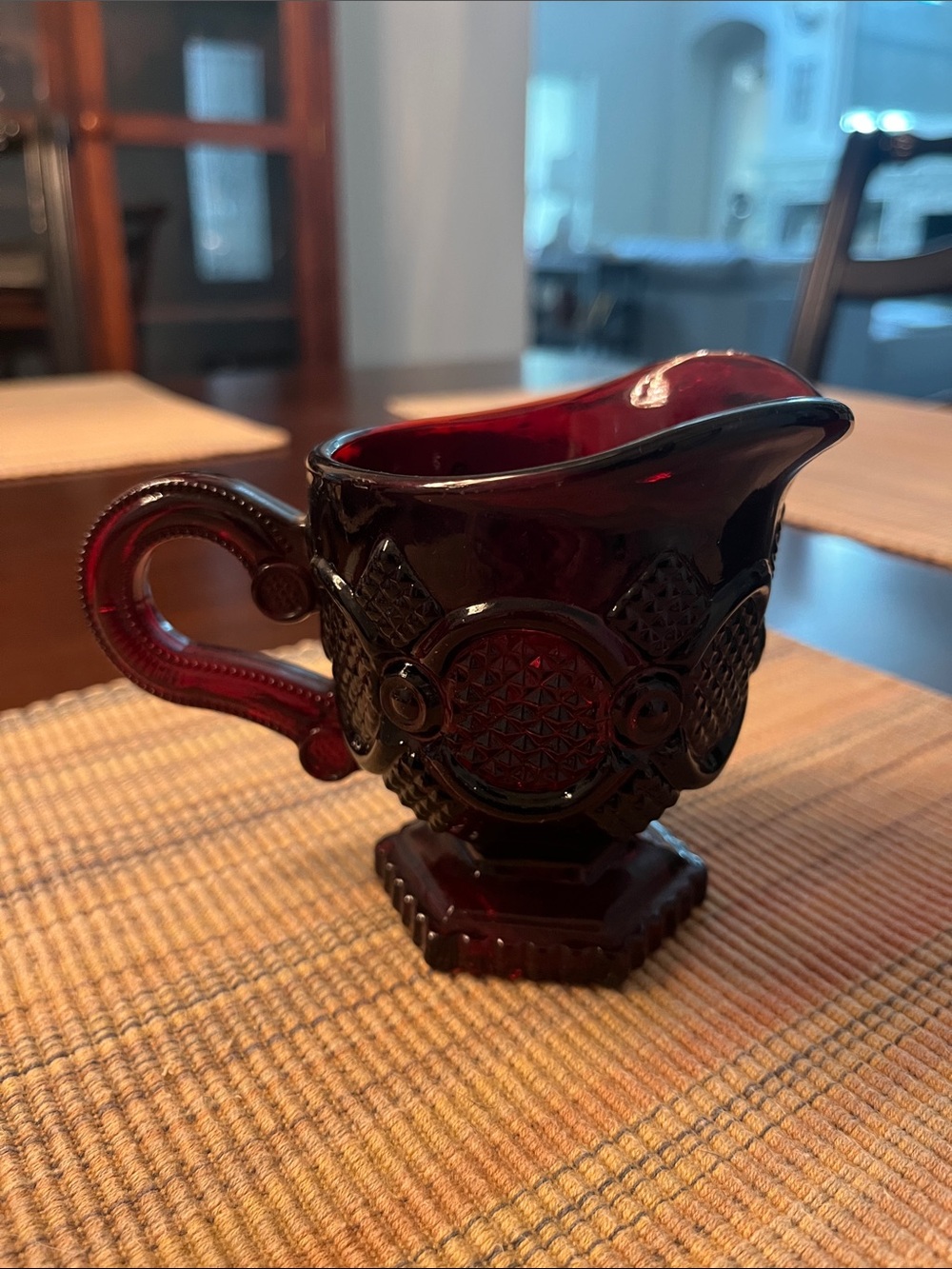 Avon “Cape Cod” Ruby Red Vintage-Style Glass Creamer - Picture 2 of 6